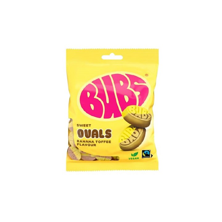 Bubs Sweet Ovals Banana Toffee Pussi 90gr 12kpl