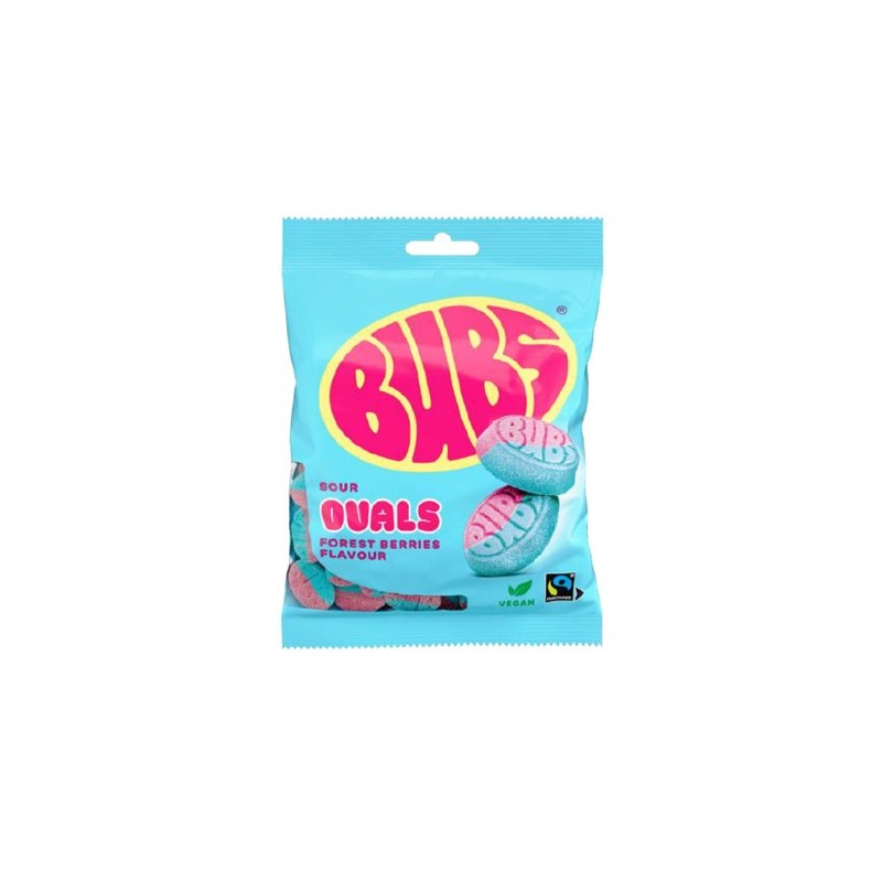 Bubs Sour Ovals Forest Berries 90gr  12kpl