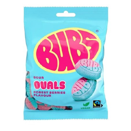 Bubs Sour Ovals Forest Berries 90gr  12kpl