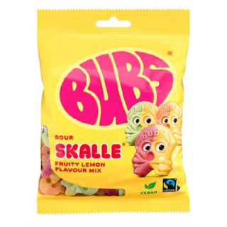 Bubs Sour Skalle Fruity Lemon Mix 90gr 16kpl